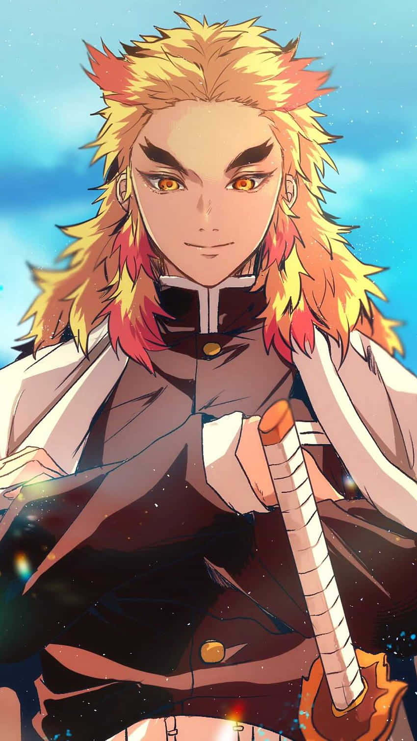 Flame Hashira, anime character portrait, fiery-haired, HD Phone Wallpaper