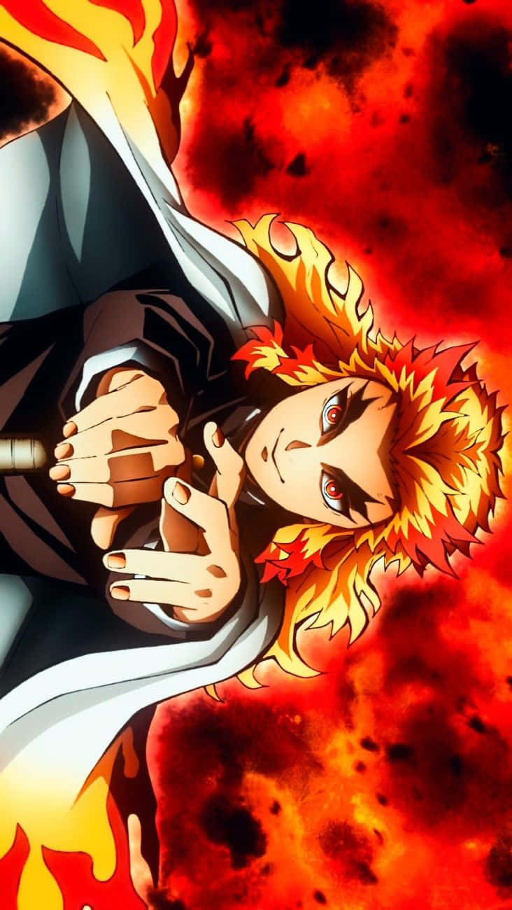 Flame Hashira, anime character, fiery-haired, HD Phone Wallpaper