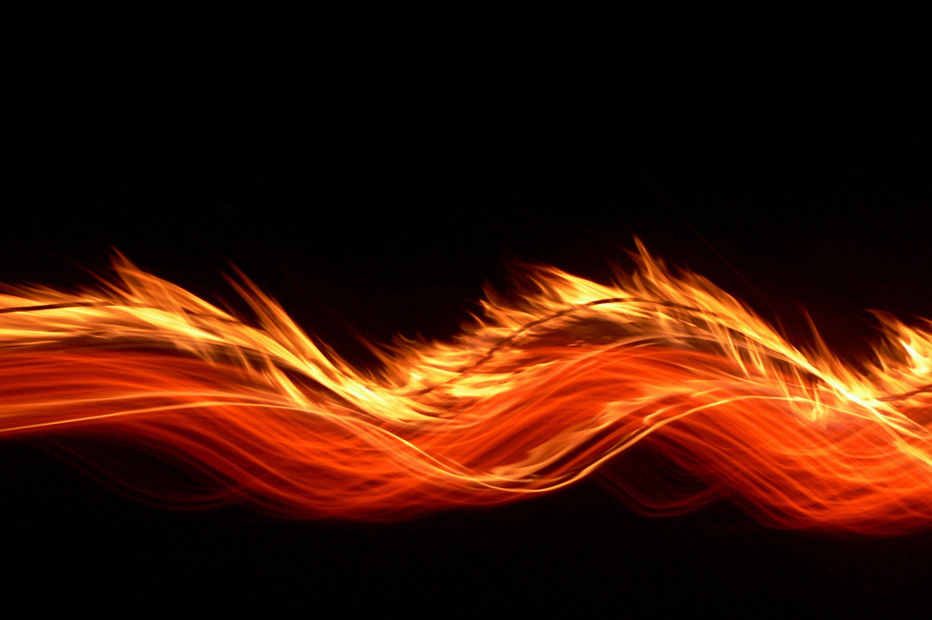 dragon, red fire, vibrant orange and yellow light streaks, 2K Desktop Wallpaper