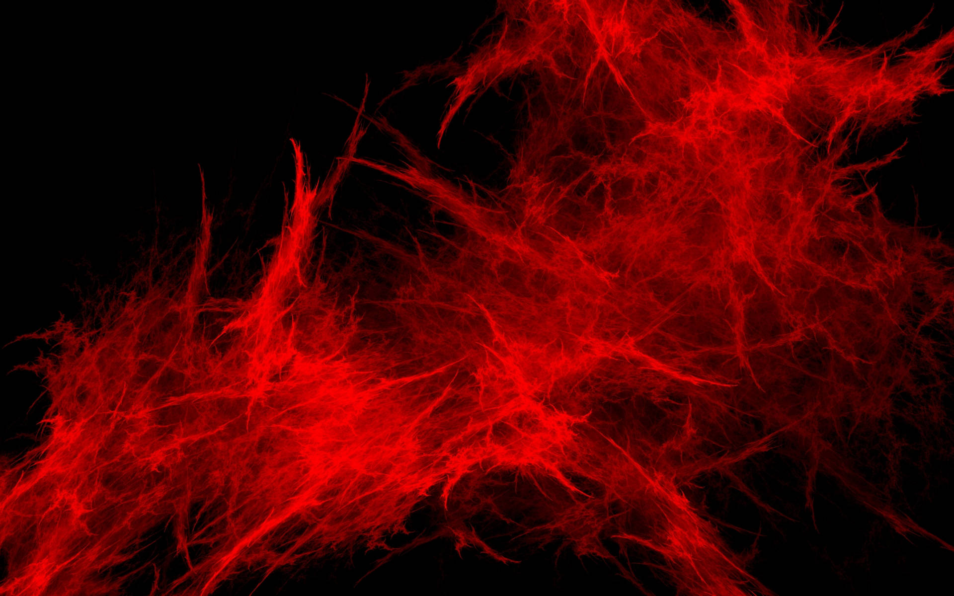 red grunge fire, fractal tendrils, stark black void, Full HD Desktop Wallpaper