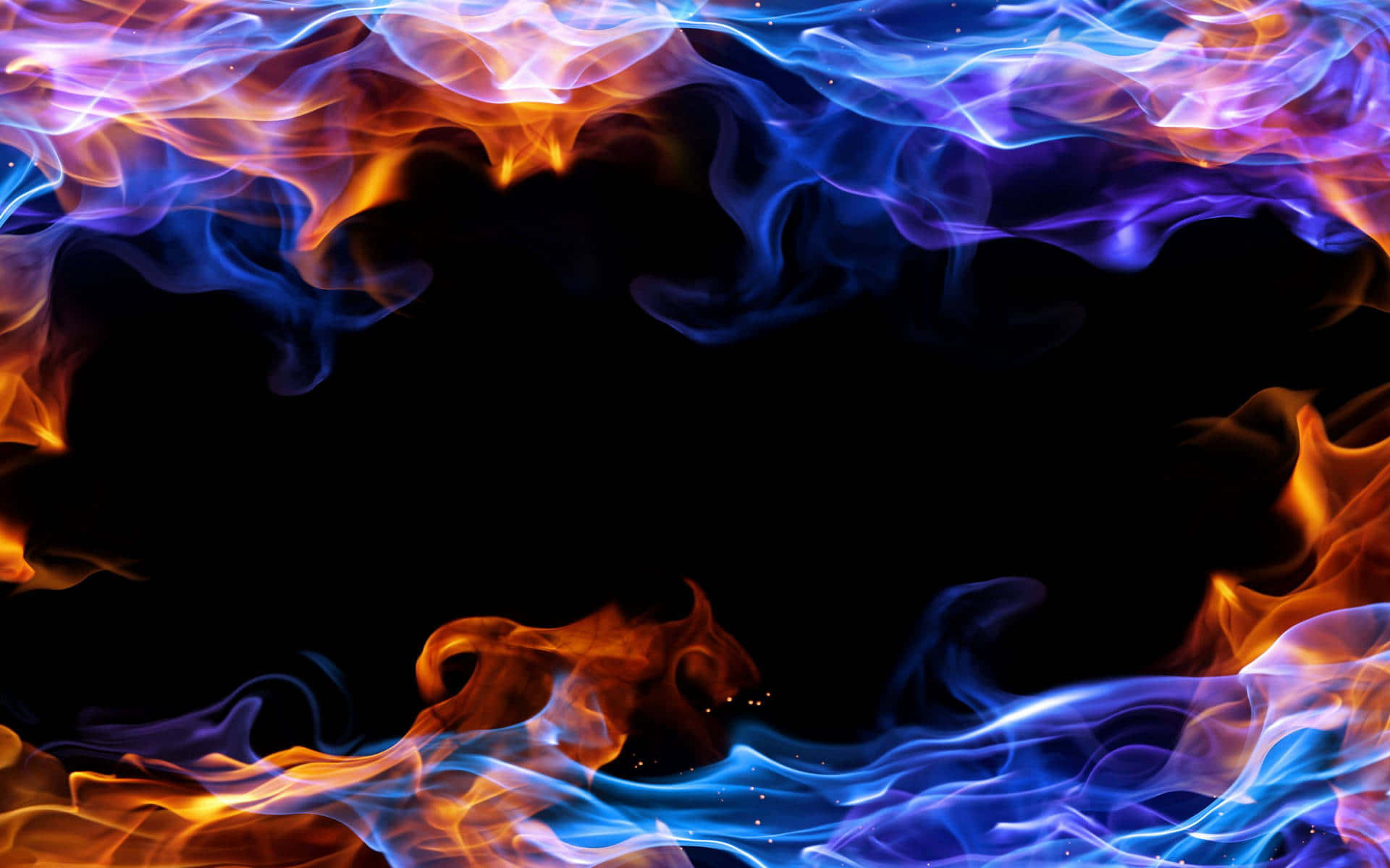 Flame, blue, orange, Full HD Desktop Wallpaper