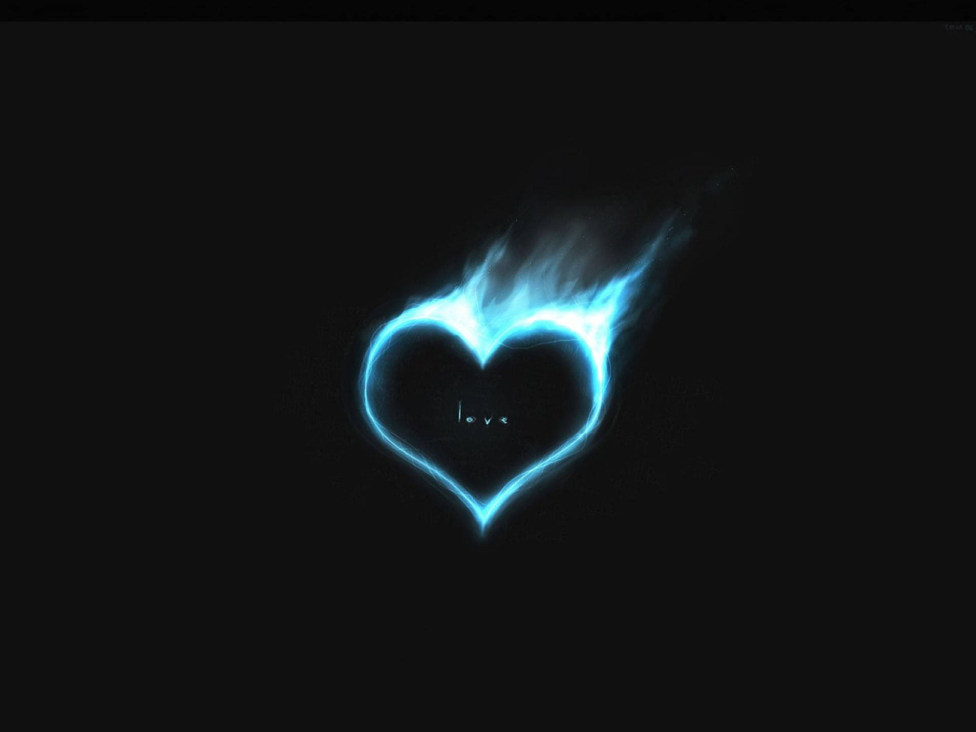 neon heart, blue flames, glowing blue heart, Full HD Desktop Wallpaper