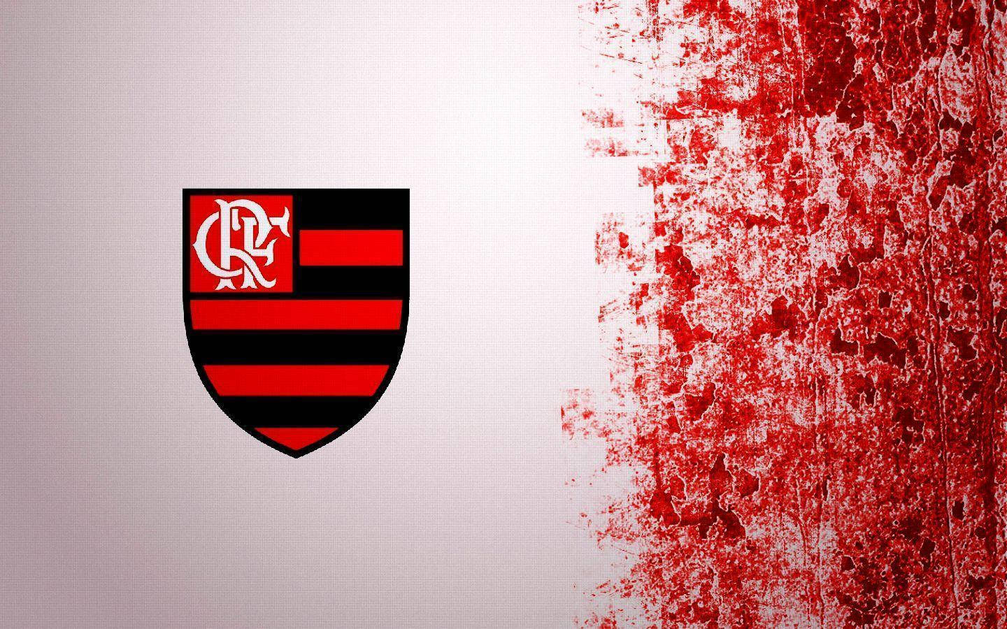 Flamengo FC, red and black stripes, textured white background, HD Desktop Wallpaper