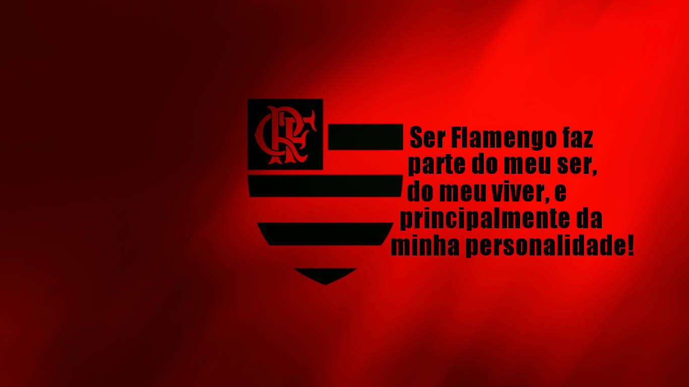 Flamengo FC, striped logo, red gradient background, HD Desktop Wallpaper