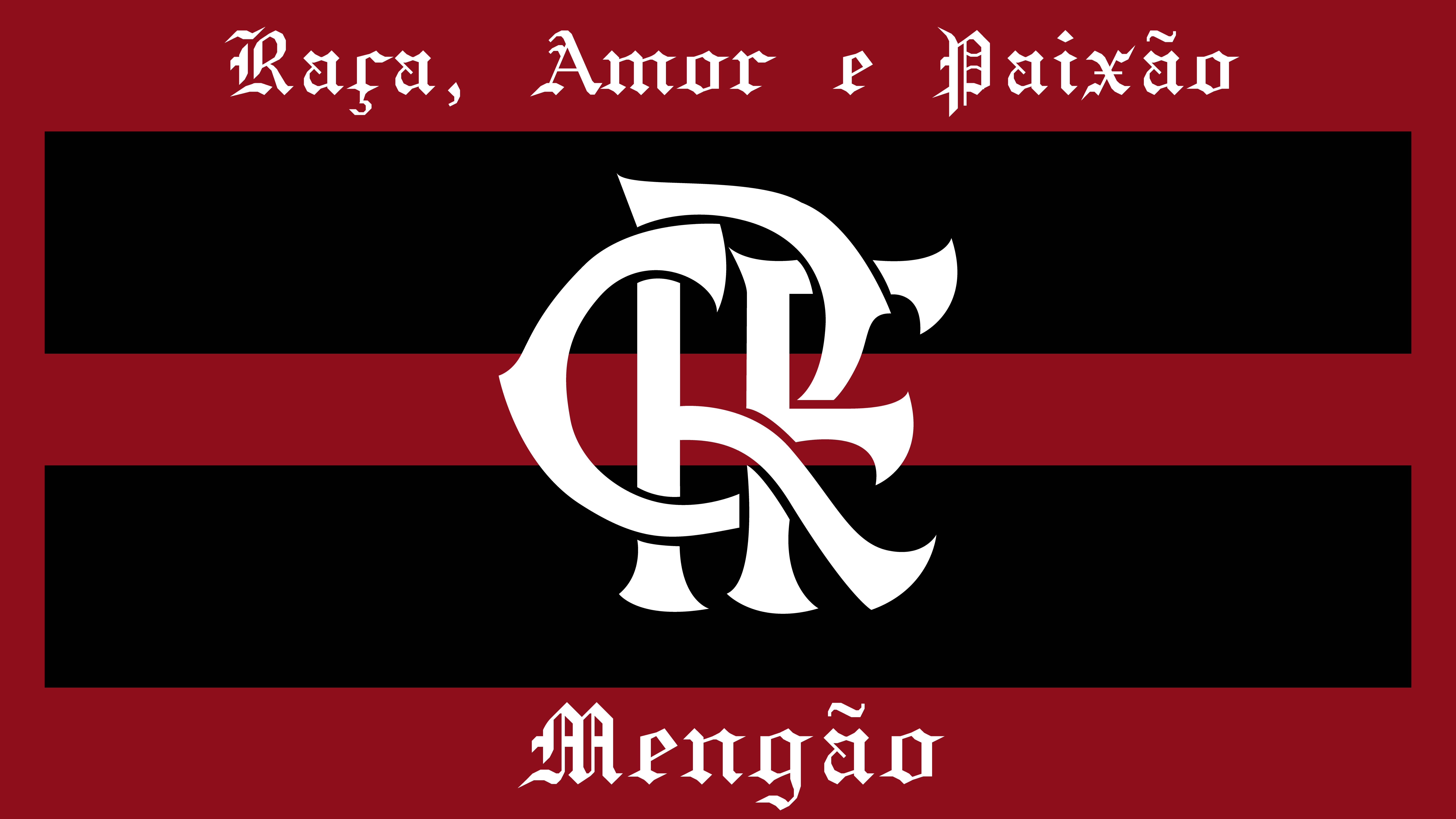 Flamengo FC, red black and white flag, Flamengo crest, 8K Desktop Wallpaper