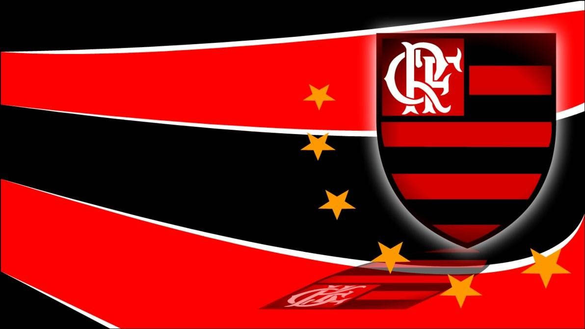 Flamengo FC, red and black flag, Flamengo crest, SD Desktop Wallpaper