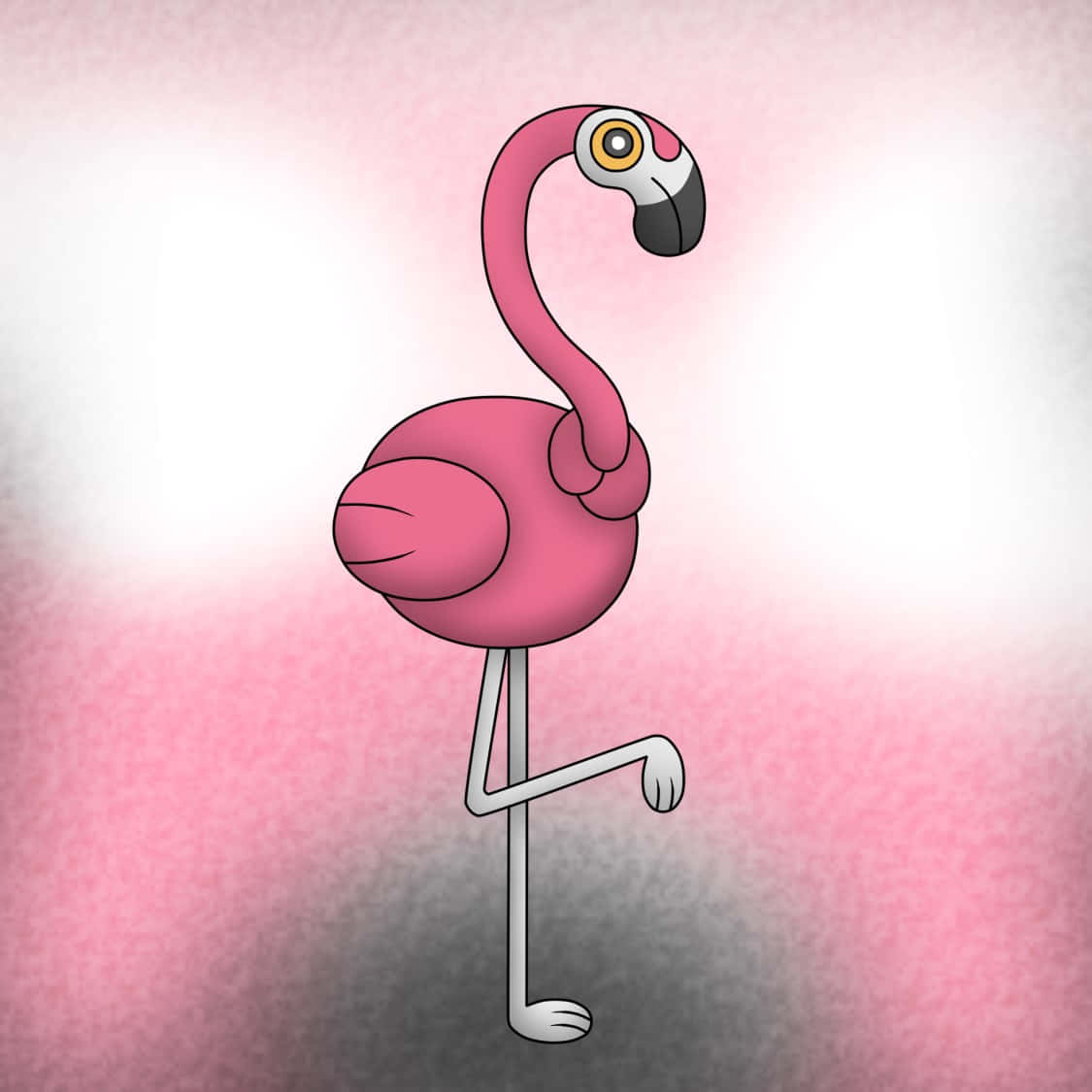 cartoon flamingo, pink flamingo, one leg, SD Desktop Wallpaper