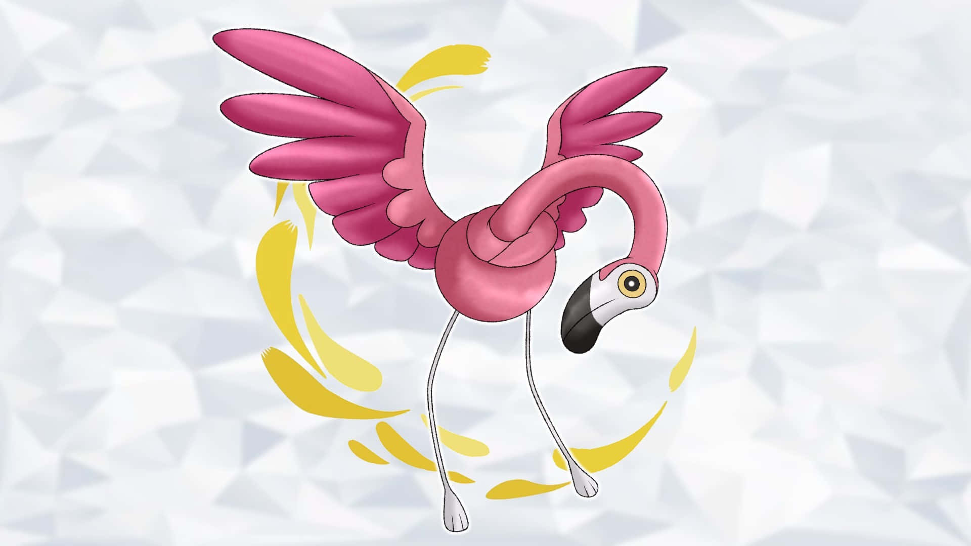 stylized flamingo, vibrant pink, wings spread, Full HD Desktop Wallpaper