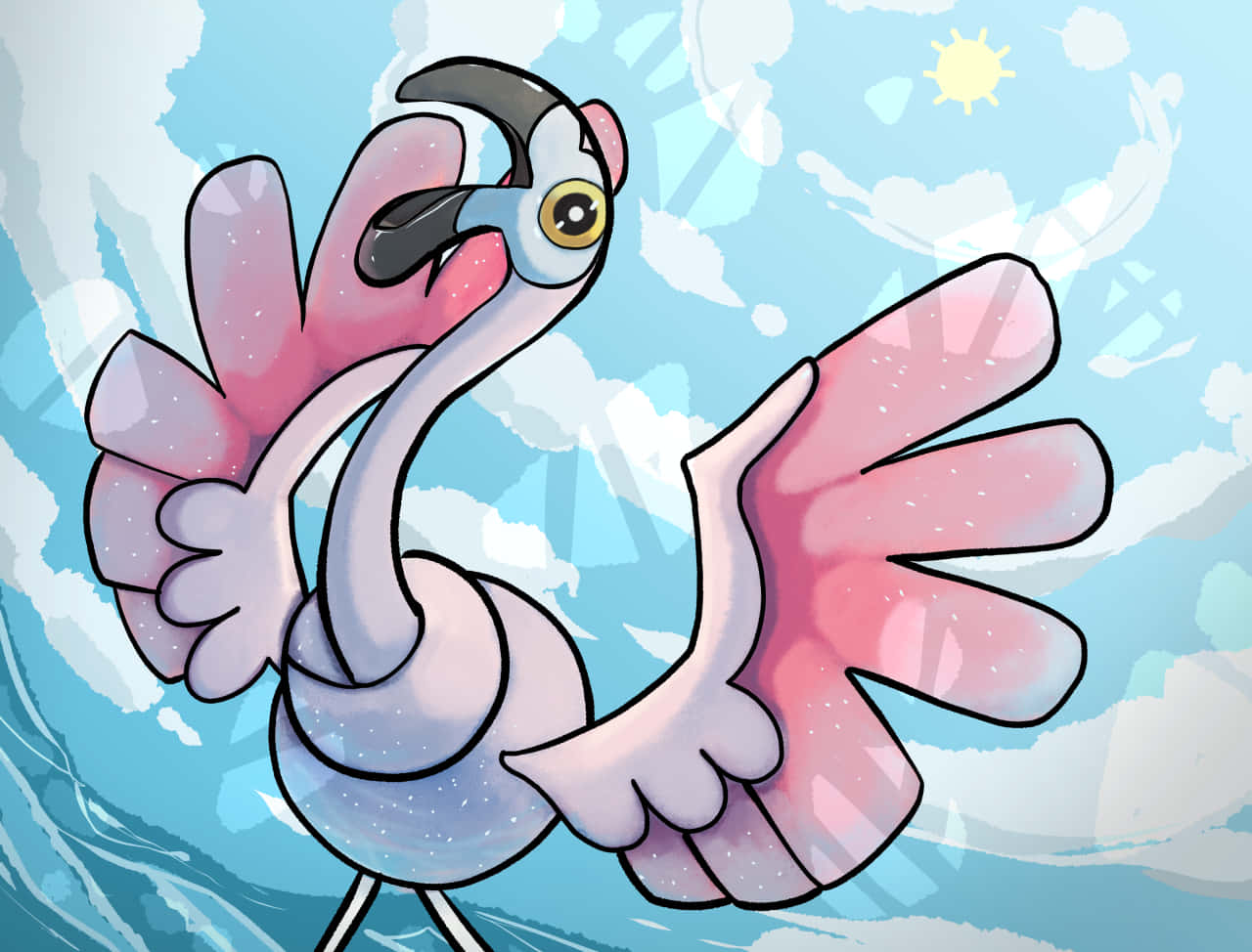 Flamigo, pink wings, starry body, HD Desktop Wallpaper