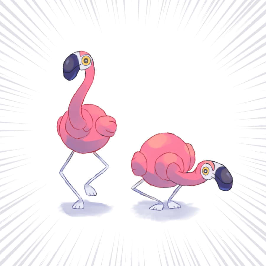 animated flamingos, cartoon style, exaggerated pink bodies, SD Desktop Wallpaper
