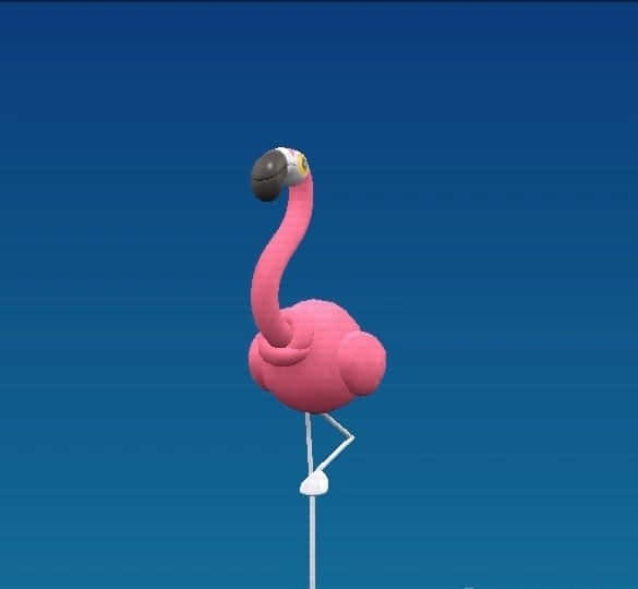 pink flamingo, 3d-rendered, one leg, SD Desktop Wallpaper