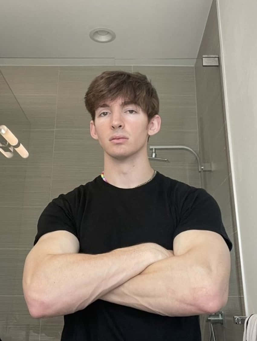 Flamingo Albert, modern bathroom, black t-shirt, SD Phone Wallpaper
