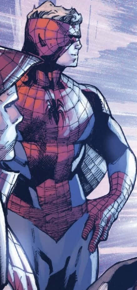 Flash Thompson, red blue and white suit, spider emblem, SD Phone Wallpaper