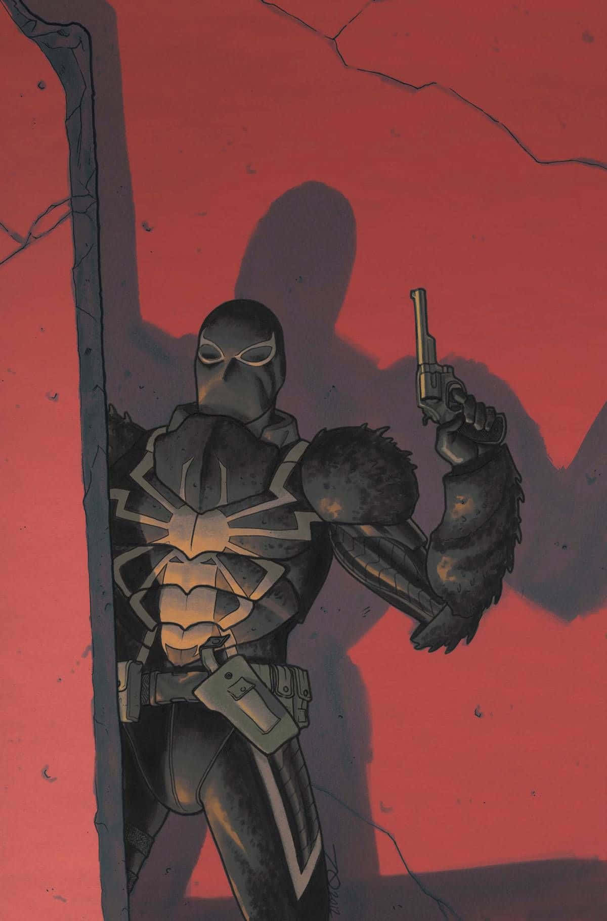 Flash Thompson, black and gold armor, pistol, HD Phone Wallpaper