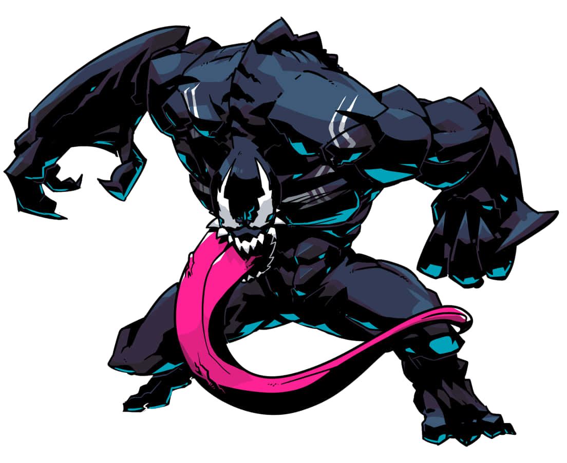 Flash Thompson, symbiote creature, glowing cyan accents, SD Desktop Wallpaper