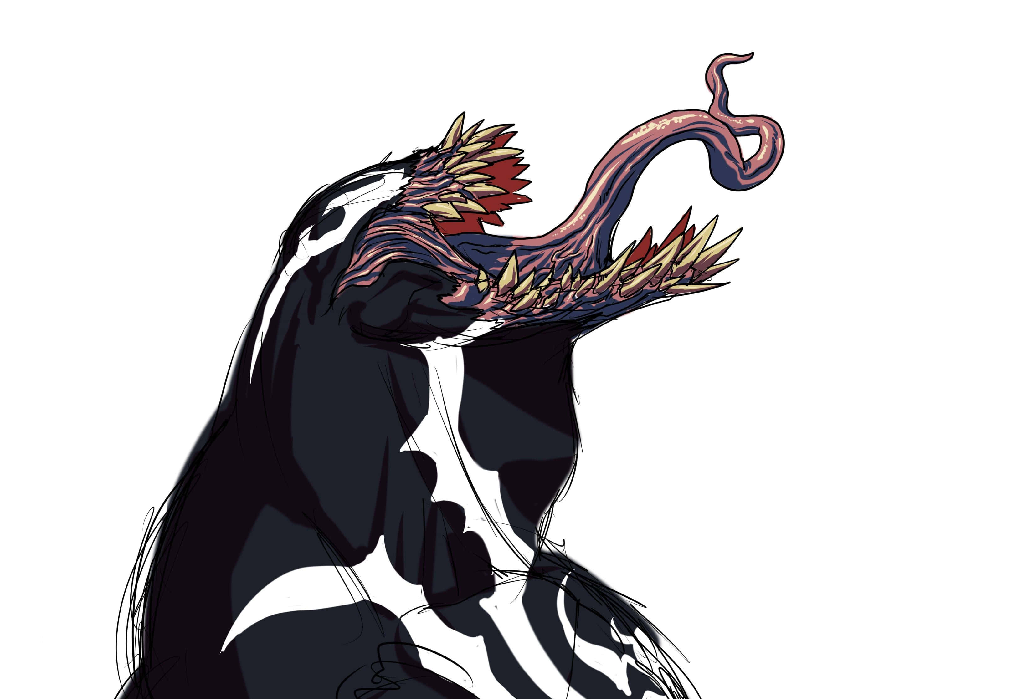 Flash Thompson, symbiote creature, black, 2K Desktop Wallpaper