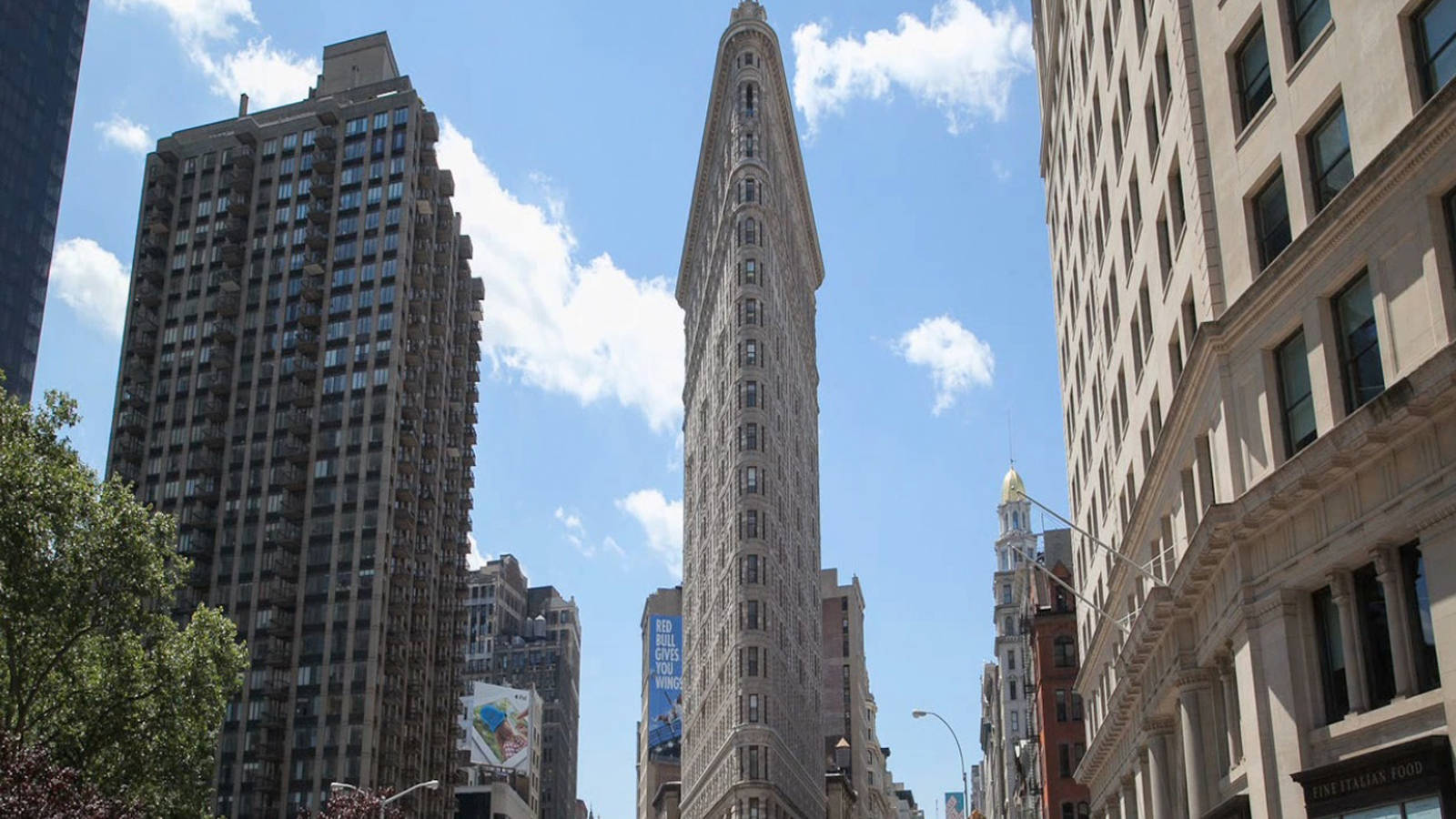 Flatiron Building, blue, bright blue sky, HD Desktop Wallpaper