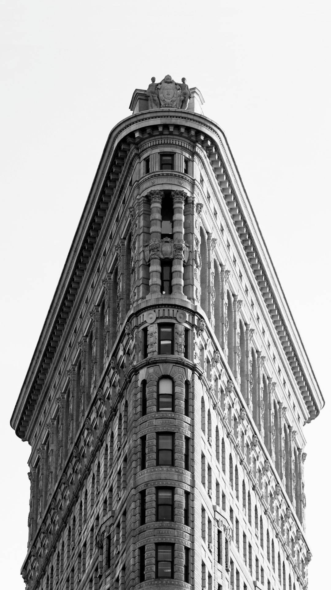 Flatiron Building, roof, black and white, Full HD Phone Wallpaper