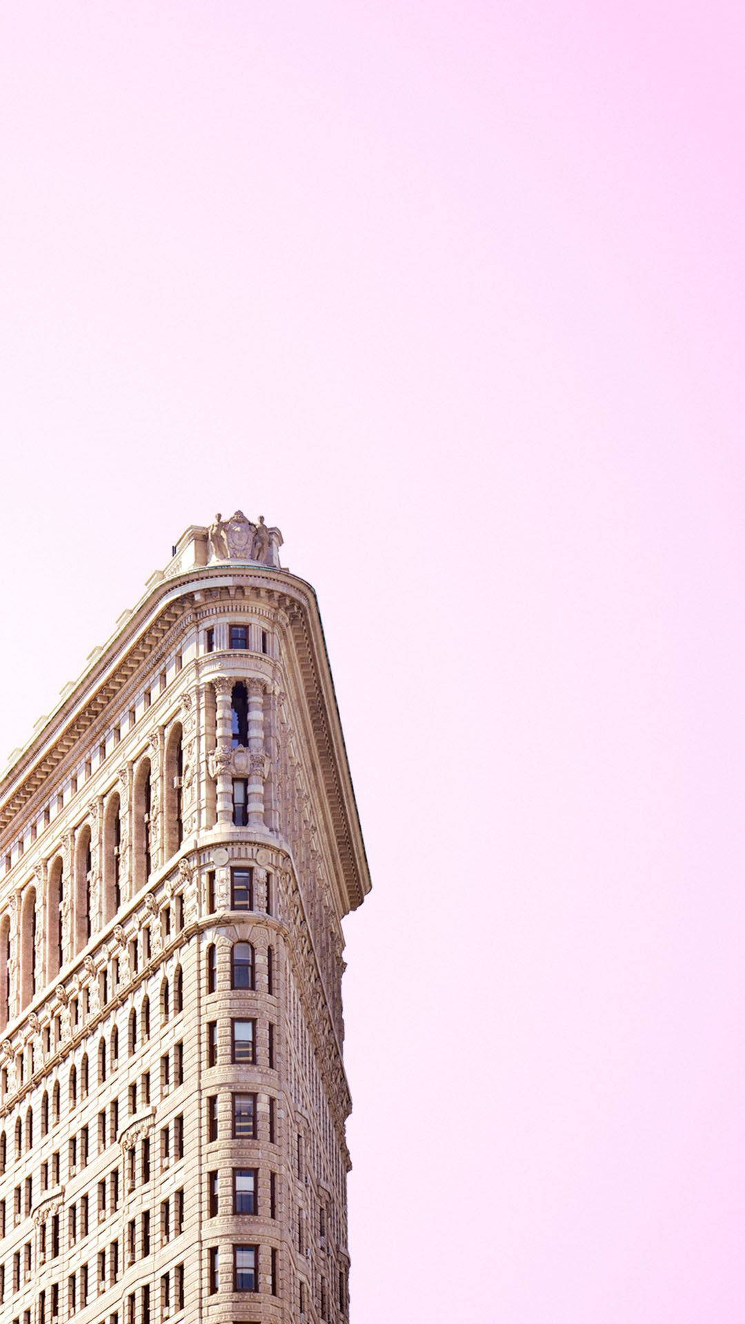Flatiron Building, pink sky, Full HD Phone Wallpaper