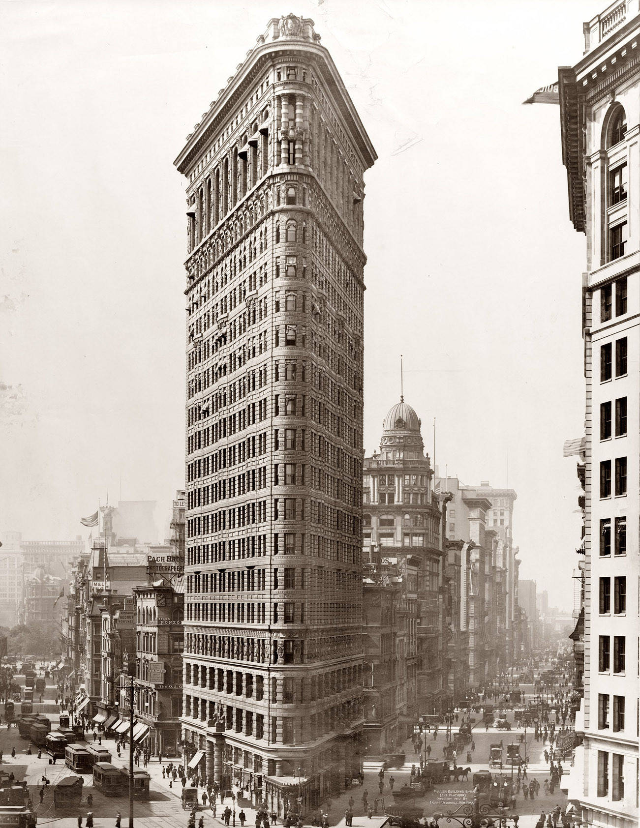 Flatiron Building, sepia photograph, early 20th century cityscape, HD Phone Wallpaper
