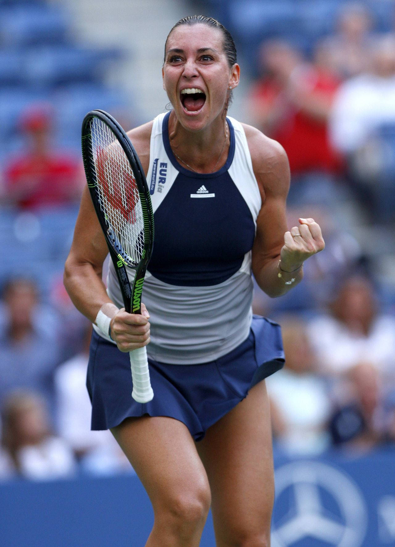 Flavia Pennetta, tennis player, racket, HD Phone Wallpaper