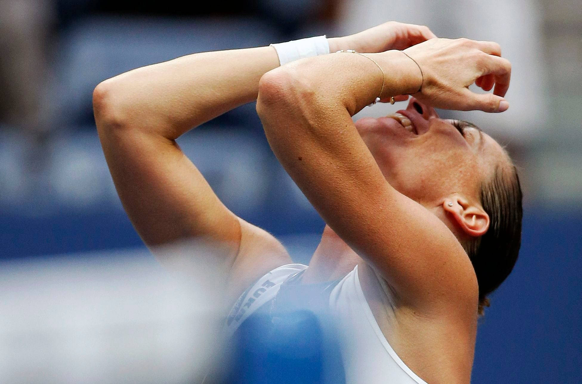 Flavia Pennetta, white gear, tennis player, Full HD Desktop Wallpaper