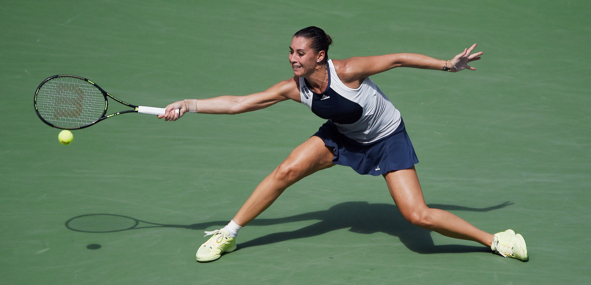 Flavia Pennetta, tennis, green court, Full HD Desktop Wallpaper