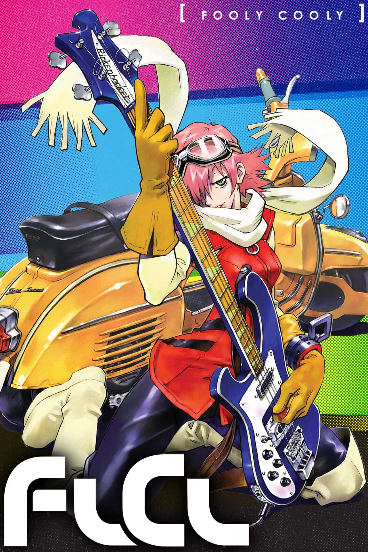 FLCL Alternative, pink-haired anime girl, red jacket, Full HD Phone Wallpaper