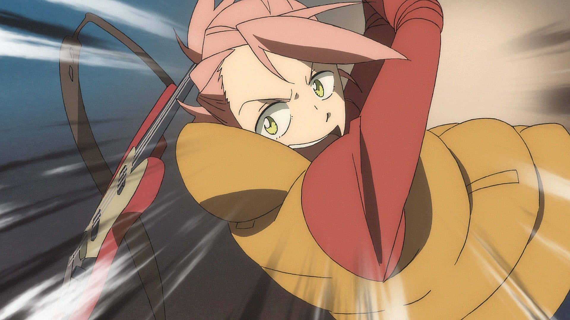 FLCL Alternative, pink hair, green eyes, Full HD Desktop Wallpaper