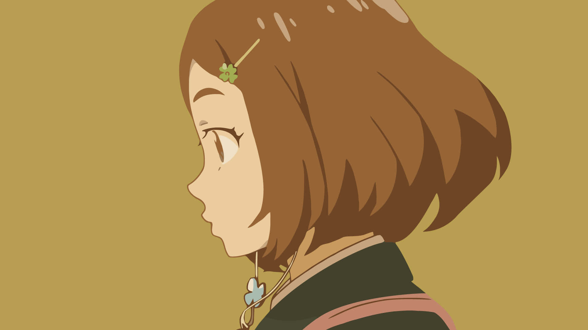 FLCL Alternative, brown bob hair, clover hairpin, Full HD Desktop Wallpaper