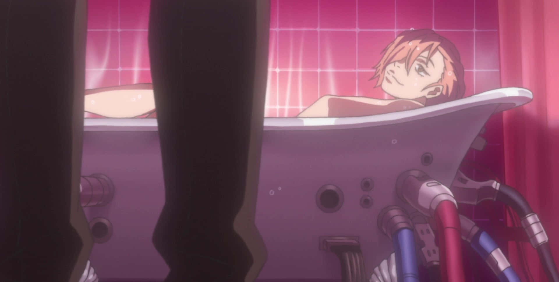 FLCL Alternative, orange hair, futuristic bathtub, Full HD Desktop Wallpaper