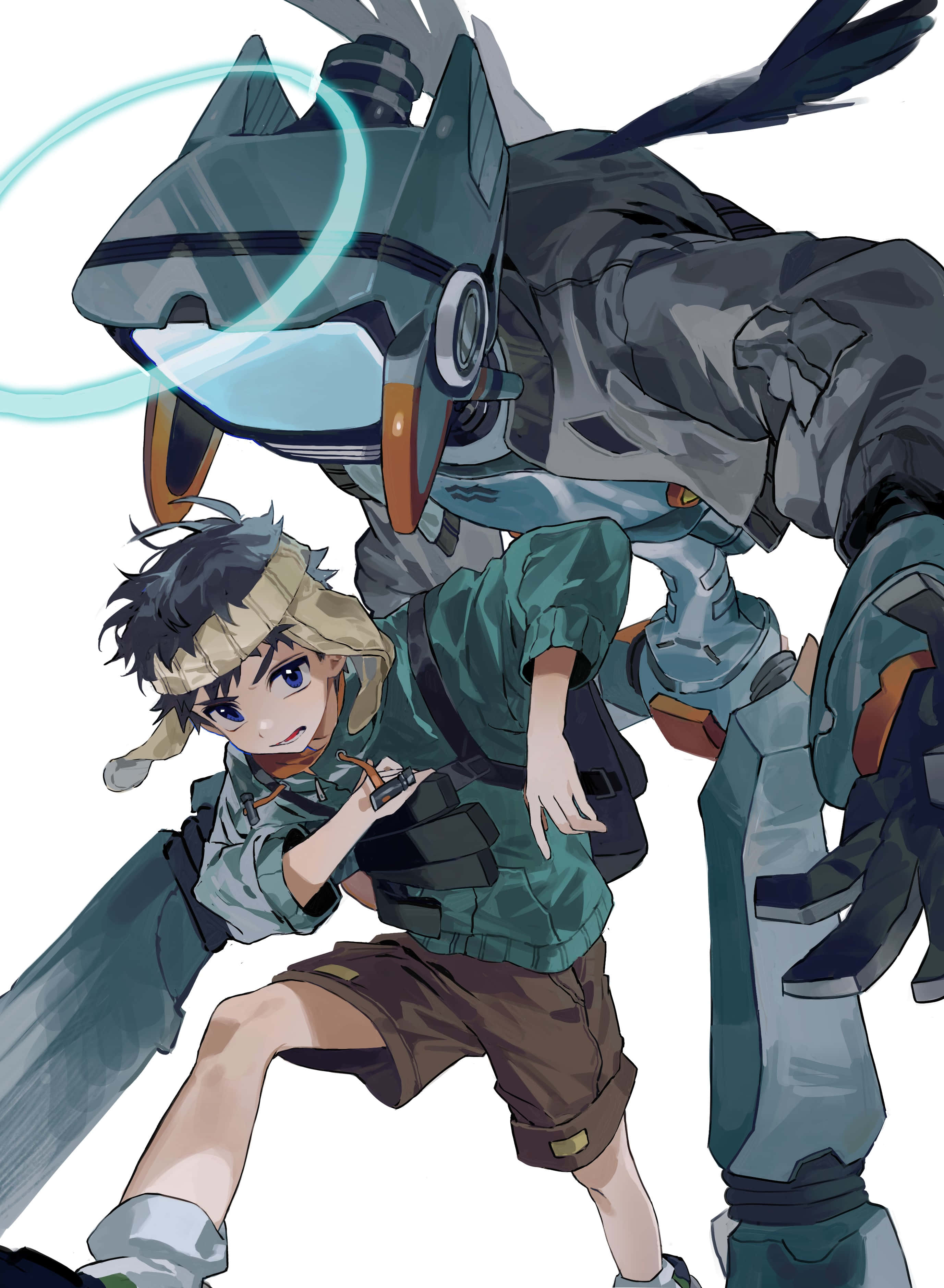 Canti, FLCL, green gear, 2K Phone Wallpaper