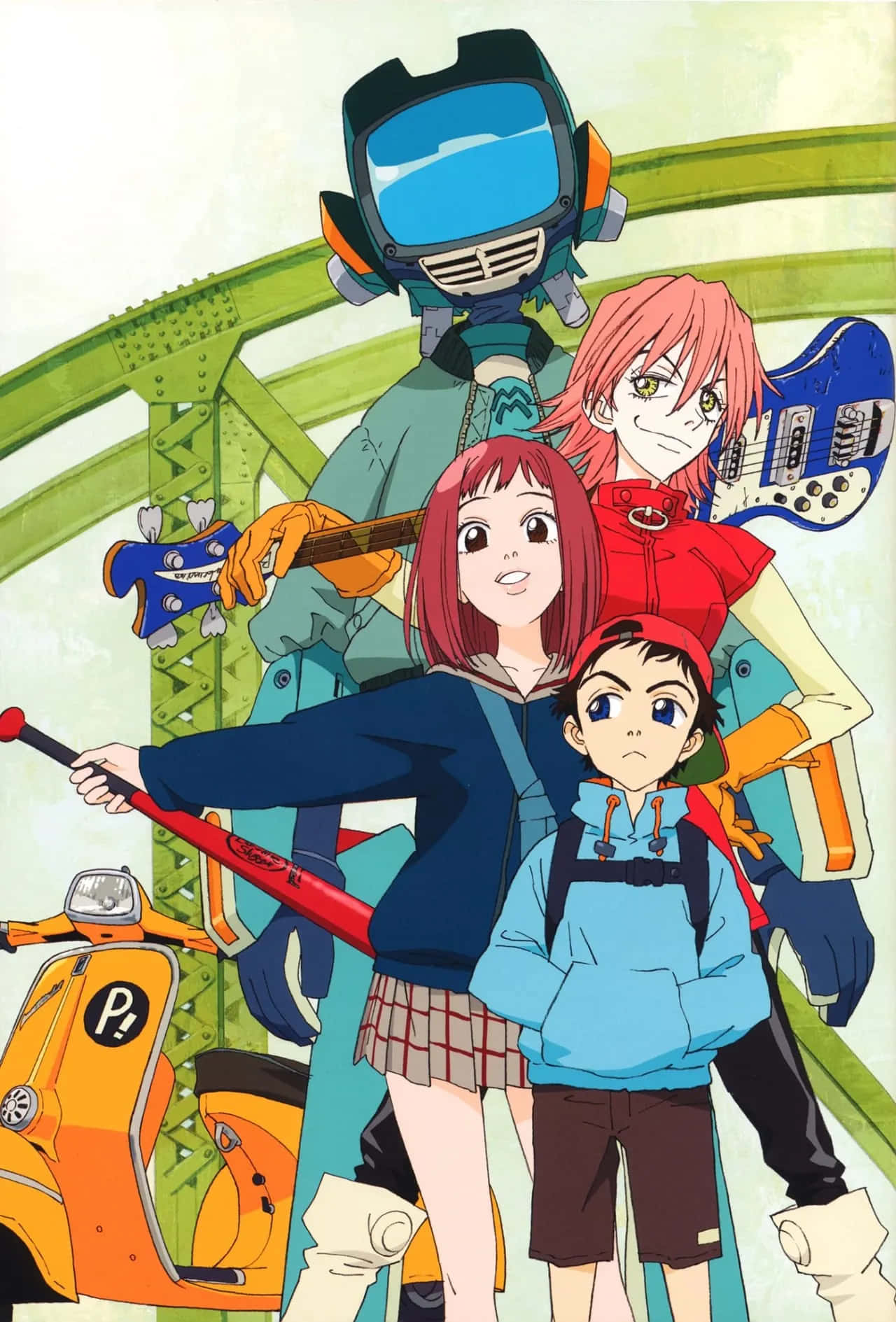 Canti, FLCL, green bridge, HD Phone Wallpaper