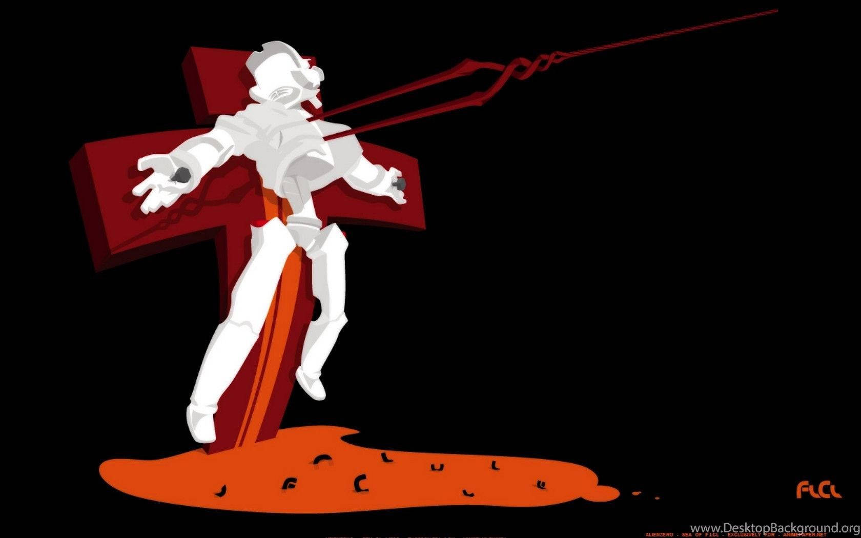 FLCL, Canti, white armored figure, HD Desktop Wallpaper