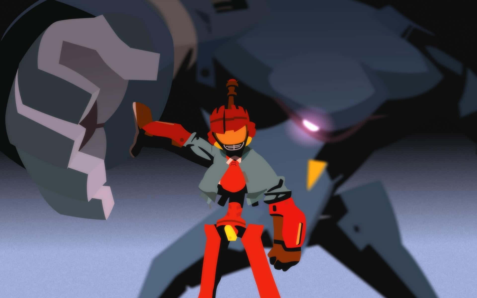 FLCL, Canti, red and grey robot warrior, Full HD Desktop Wallpaper