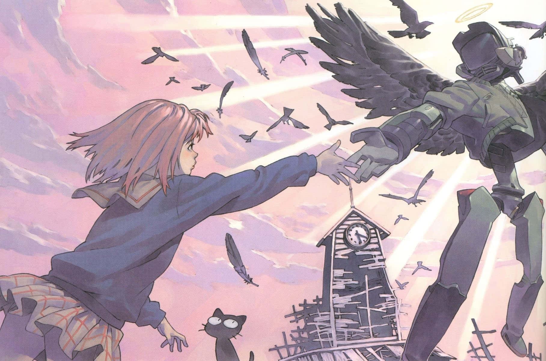 Canti, FLCL, pink-haired girl, HD Desktop Wallpaper
