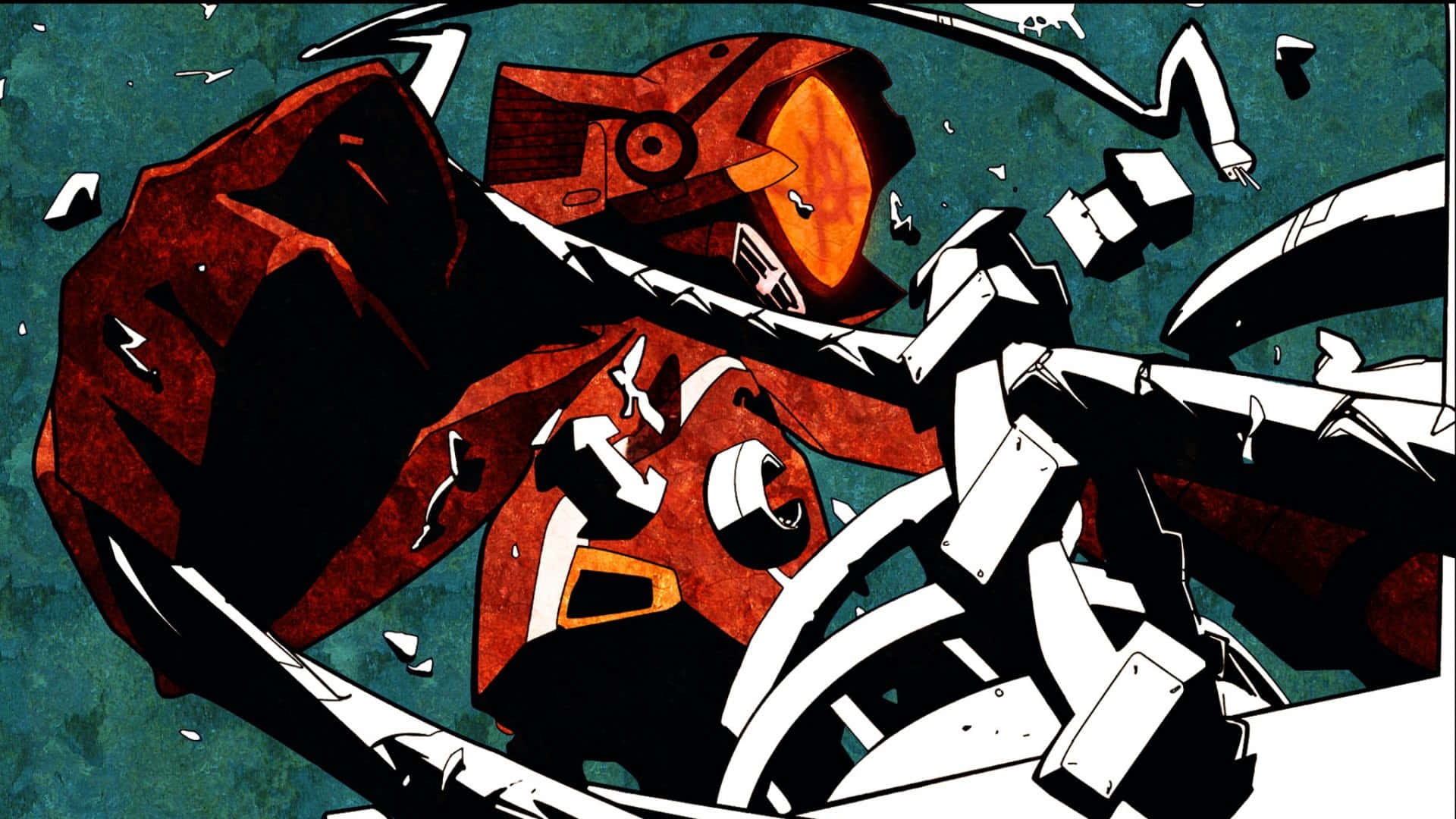 Canti, FLCL, red and white robot, Full HD Desktop Wallpaper