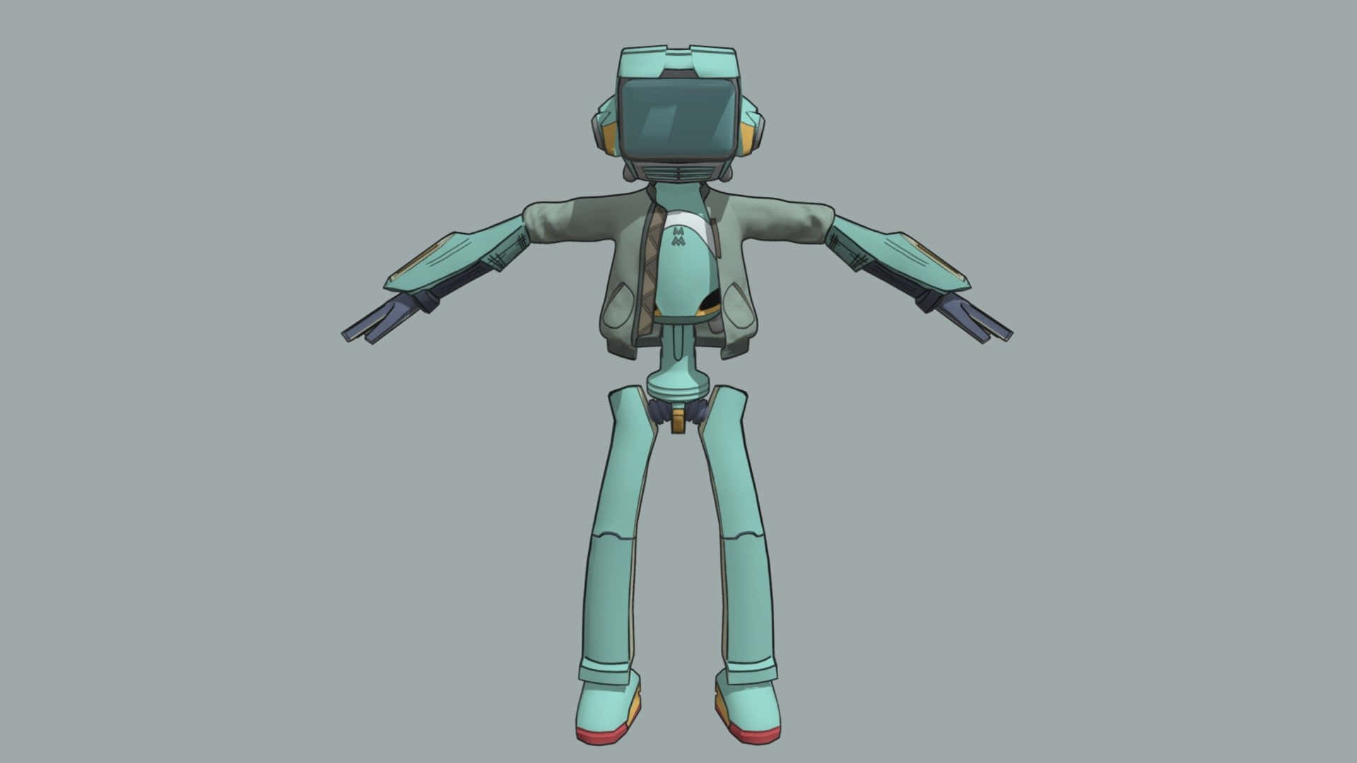 Flcl Canti, teal, gray, Full HD Desktop Wallpaper