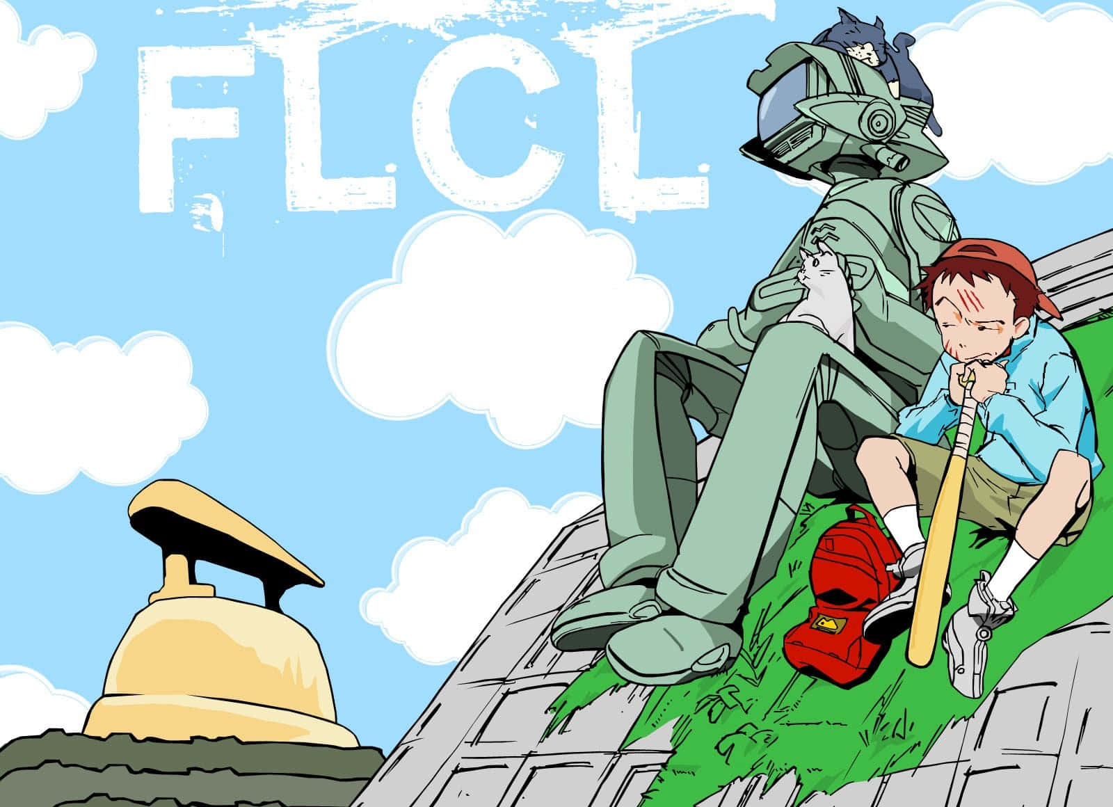 Canti, FLCL, green armored suit, HD Desktop Wallpaper