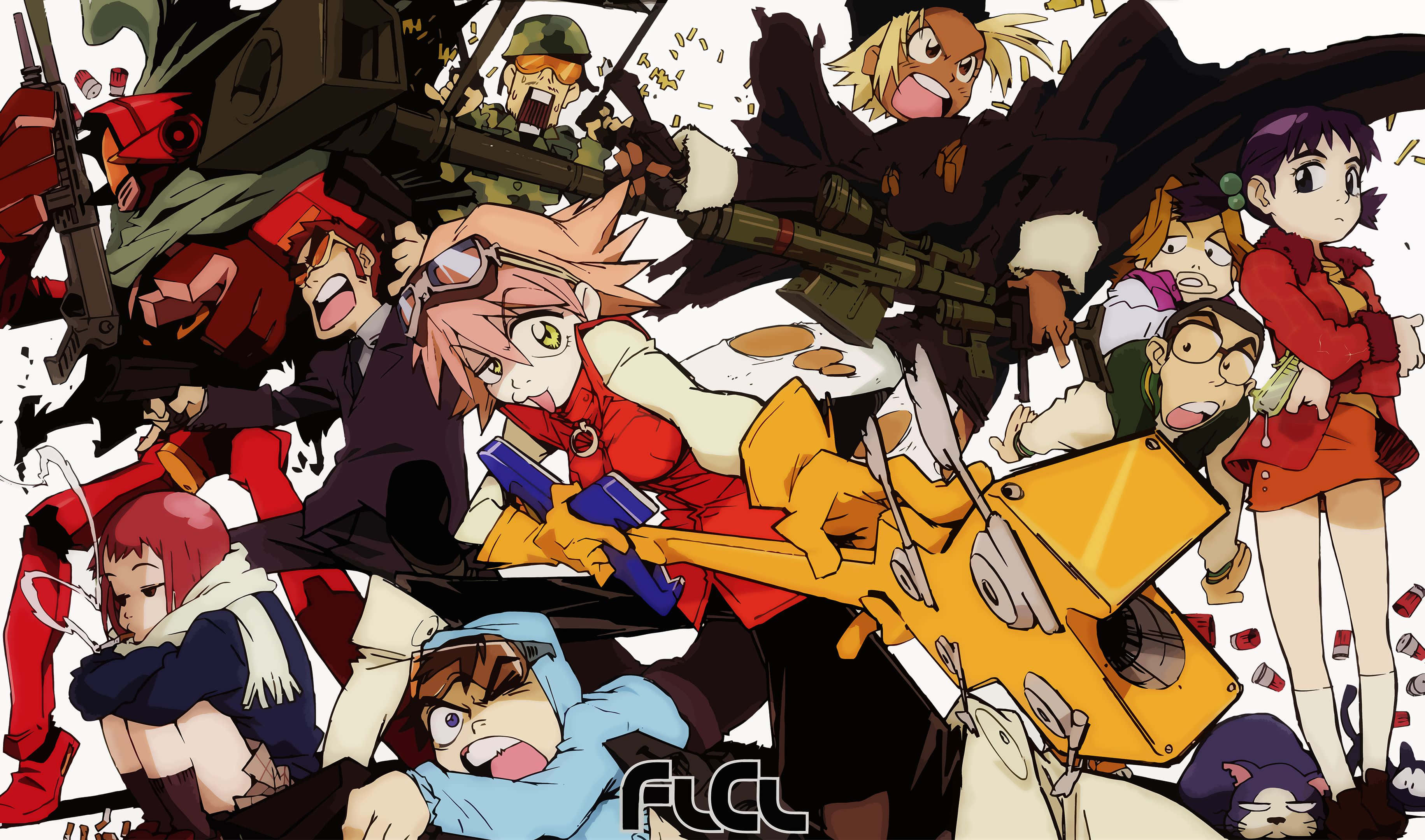 Gaku Manabe, FLCL, anime character, 2K Desktop Wallpaper