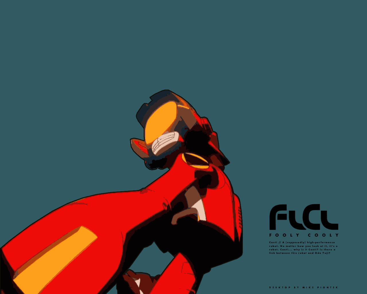FLCL, red and yellow, robot, HD Desktop Wallpaper