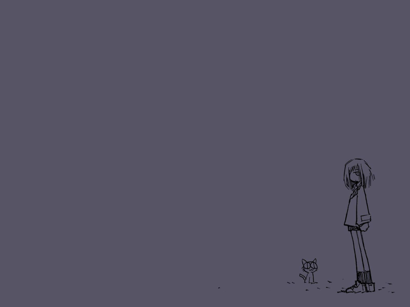 FLCL, girl, cat, HD Desktop Wallpaper
