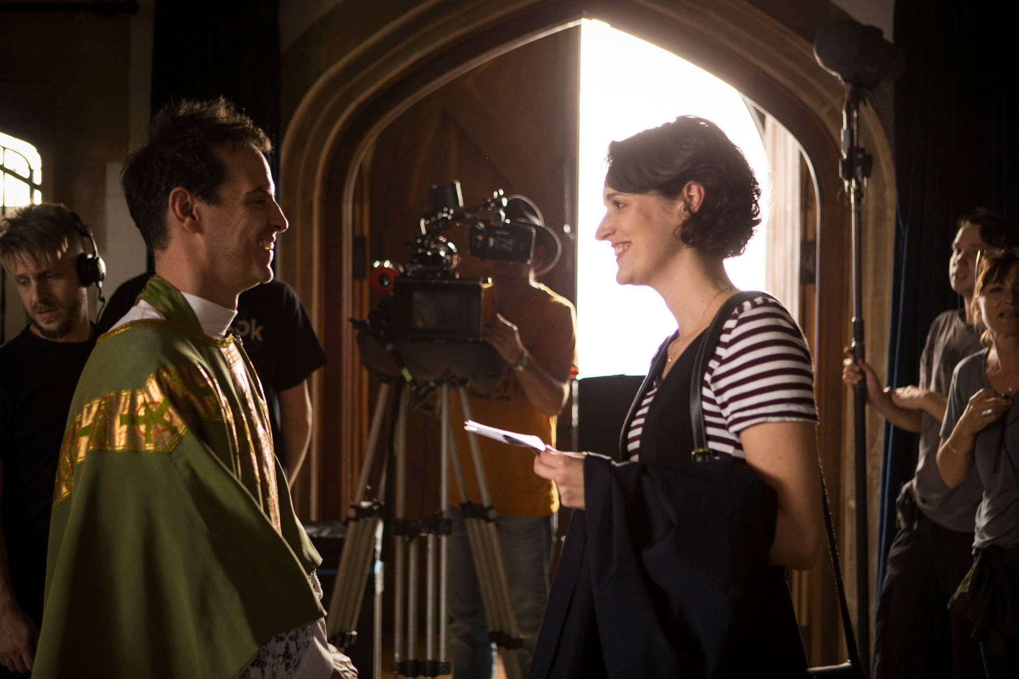 Fleabag, priest, green vestments, Full HD Desktop Wallpaper