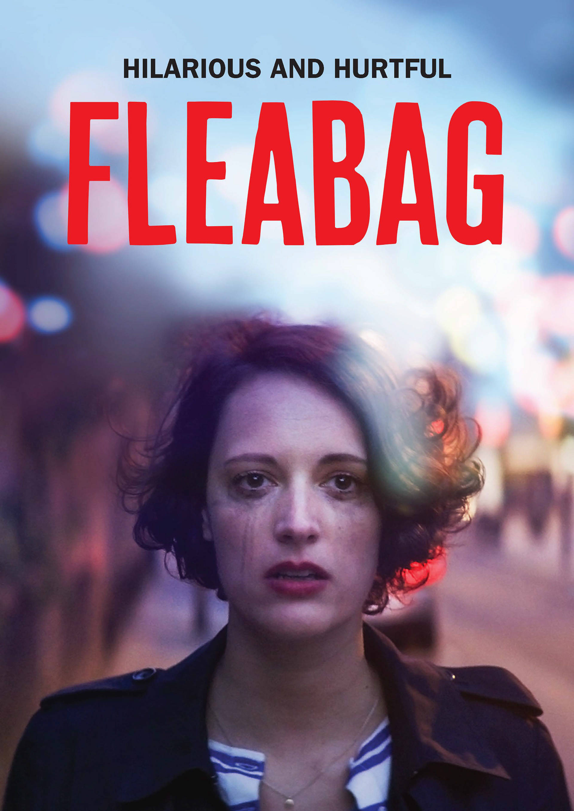 Fleabag, curly hair, blurred city backdrop, 2K Phone Wallpaper