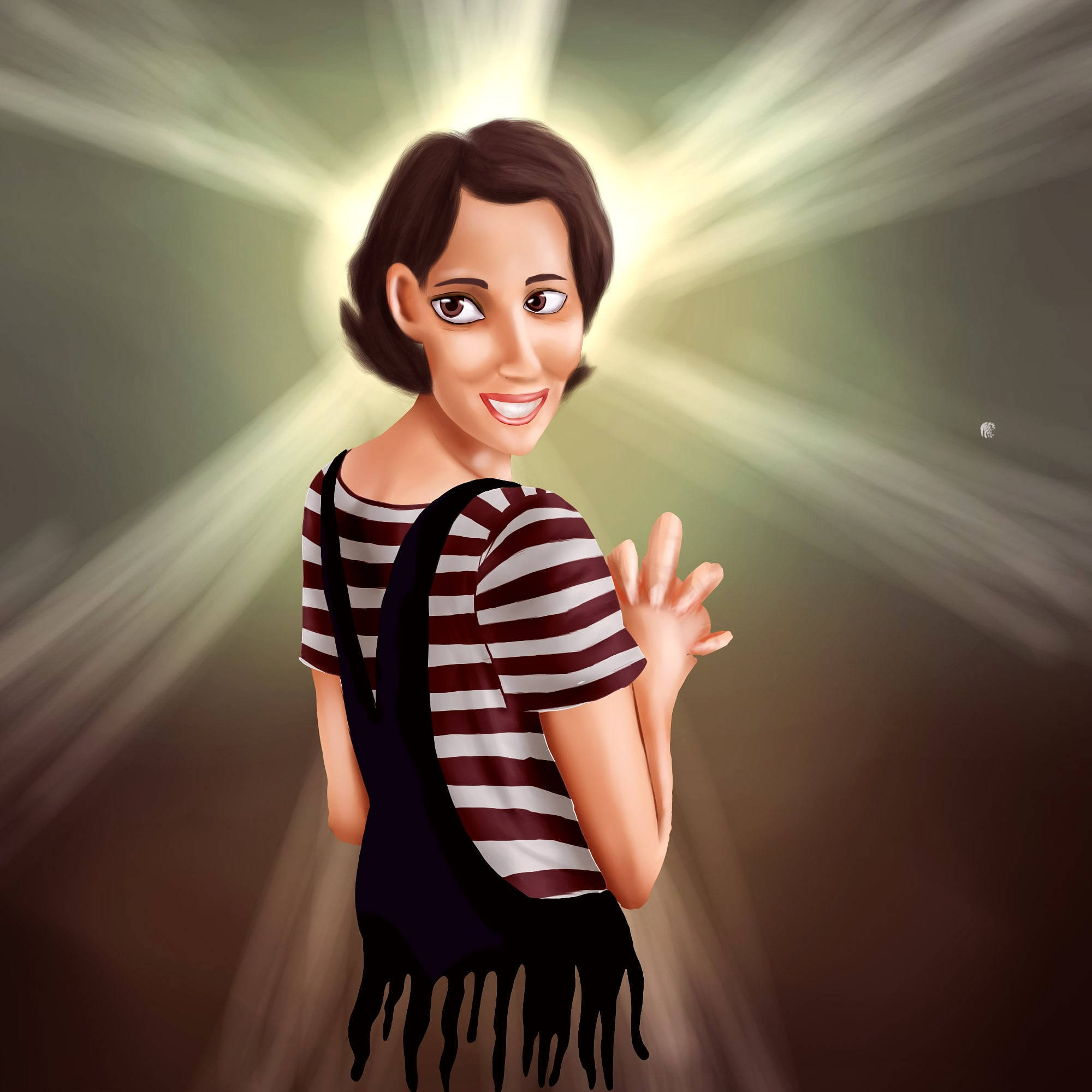 Fleabag, striped shirt, overalls, Full HD Desktop Wallpaper