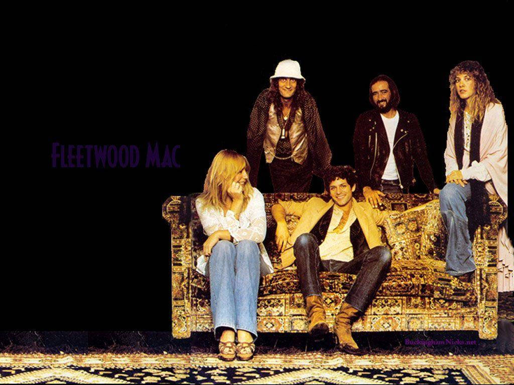 Fleetwood Mac, ornate golden couch, black background, SD Desktop Wallpaper