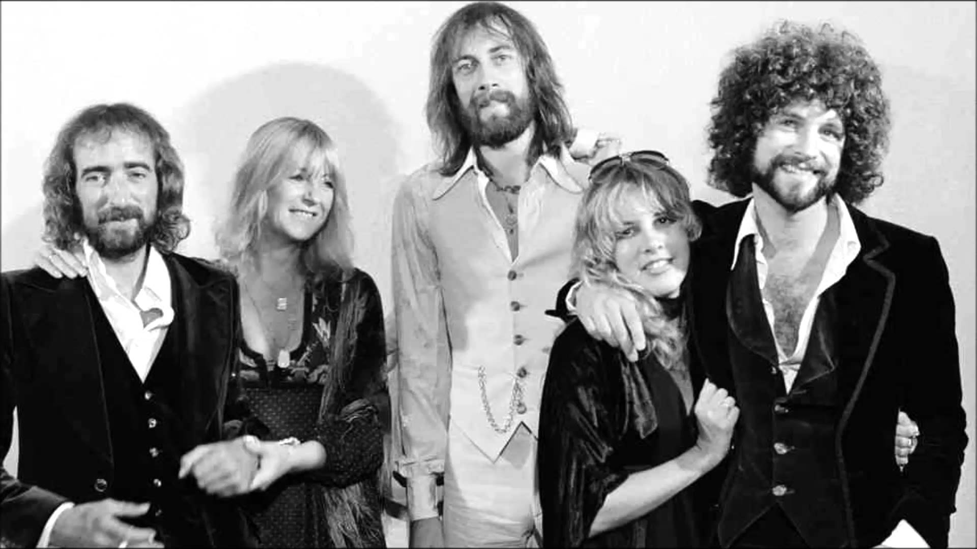 Fleetwood Mac, black and white studio portrait, 1970s fashion, Full HD Desktop Wallpaper