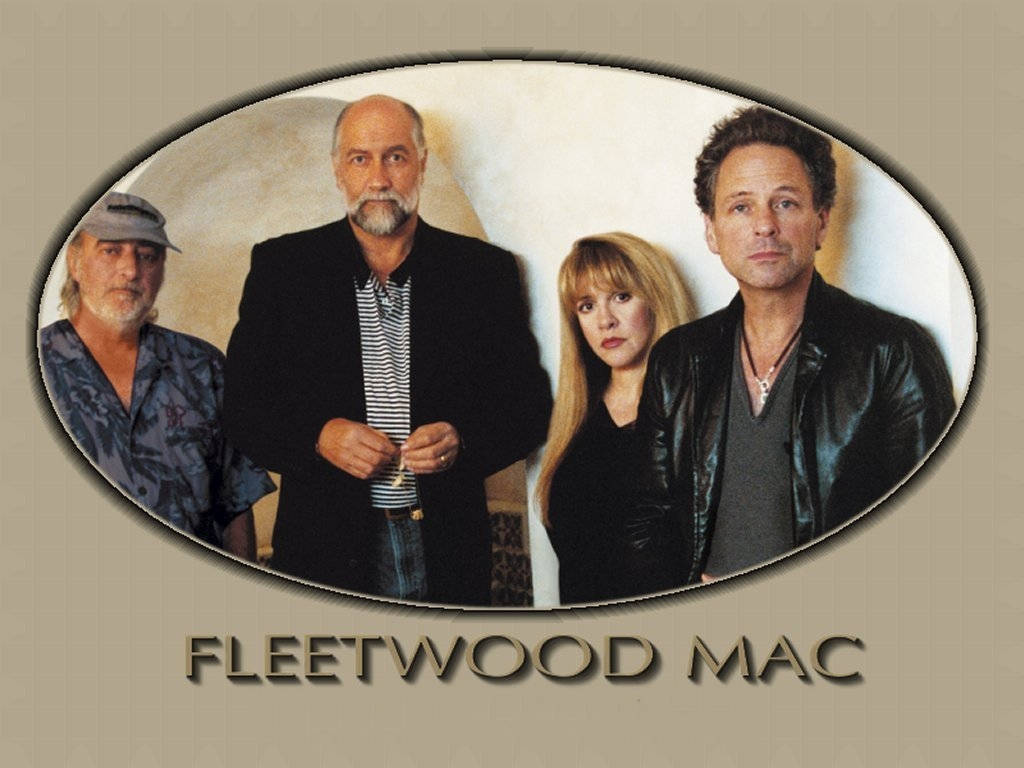 Fleetwood Mac, oval frame, beige background, SD Desktop Wallpaper