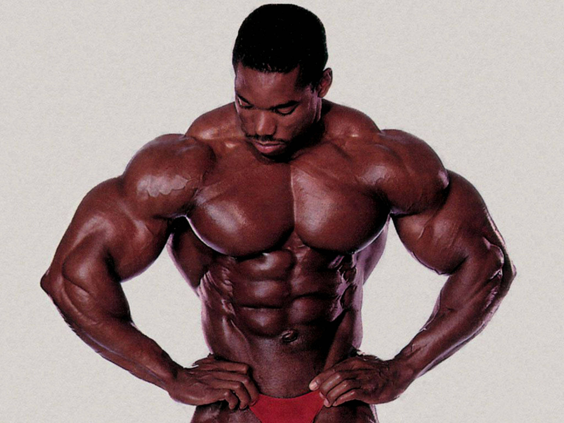 Flex Wheeler, front lat spread, muscular black bodybuilder, Full HD Desktop Wallpaper