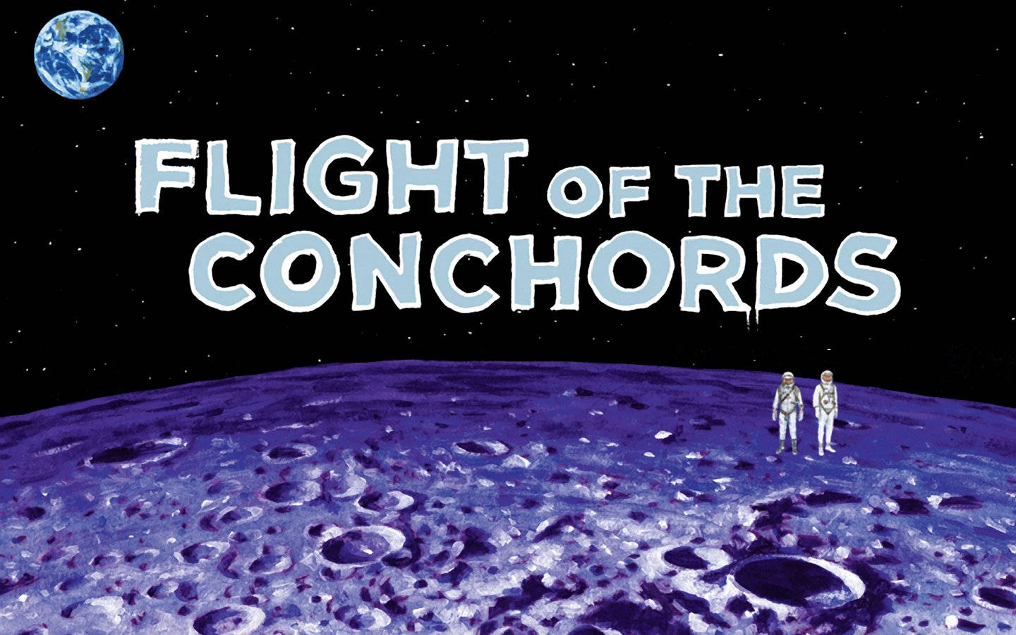 Flight Of The Conchords, purple cratered moon, Earth, HD Desktop Wallpaper